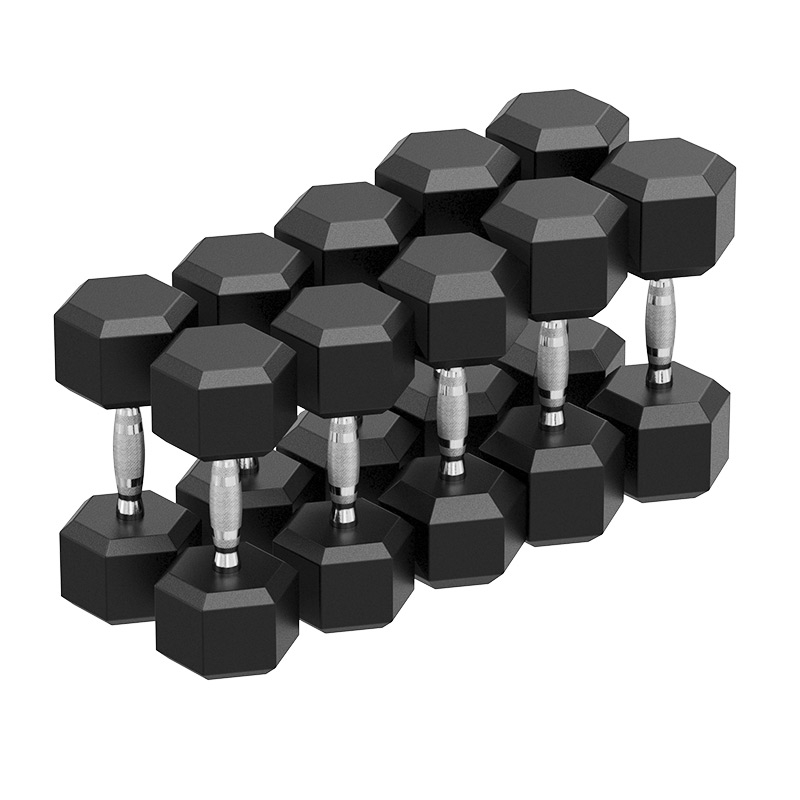 Набор обрезиненных гексагональных гантелей PROFIGYM 40 - 50 кг - 5 пар